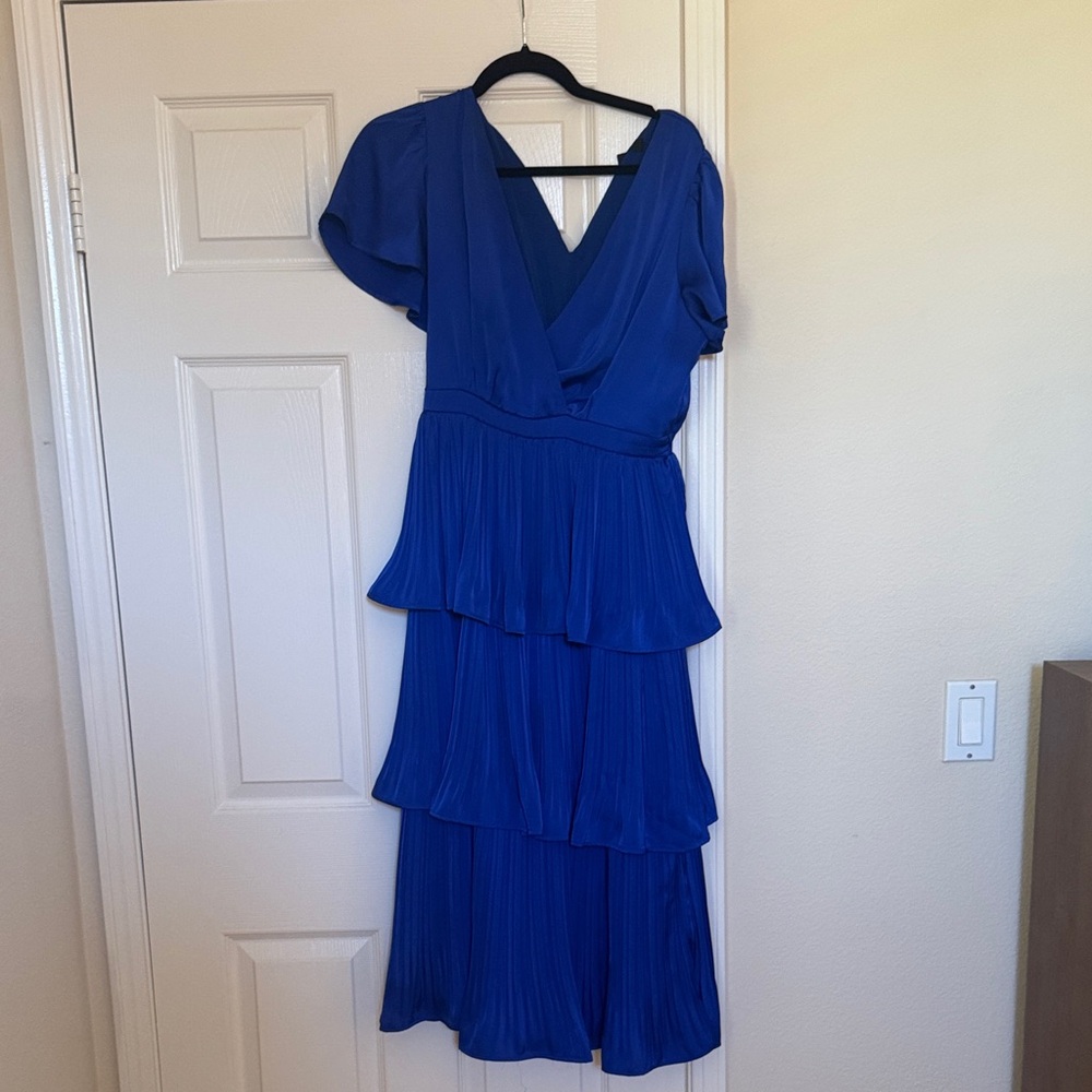 Lulu's Royal Blue Tiered Midi Dress